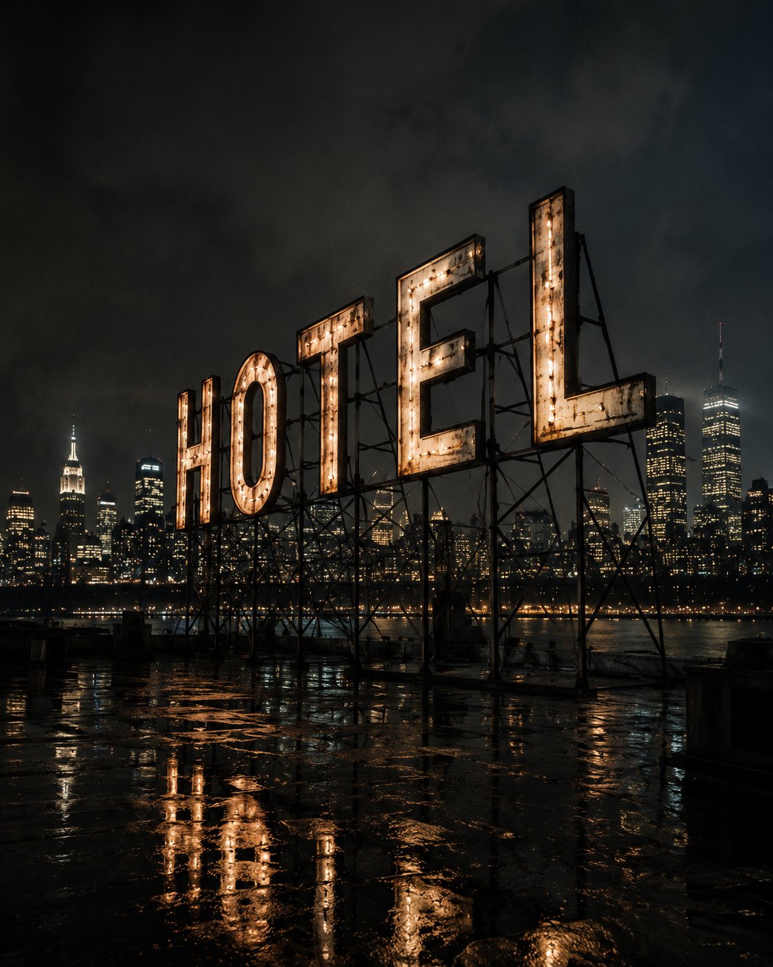 Hotel rooftop canvas artwork